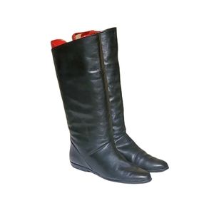 Women Vintage Leather Black Pirate Cut Riding Boots By Nine West Size 7N/Women L